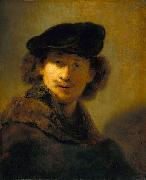 Rembrandt Peale Self Portrait with Velvet Beret oil
